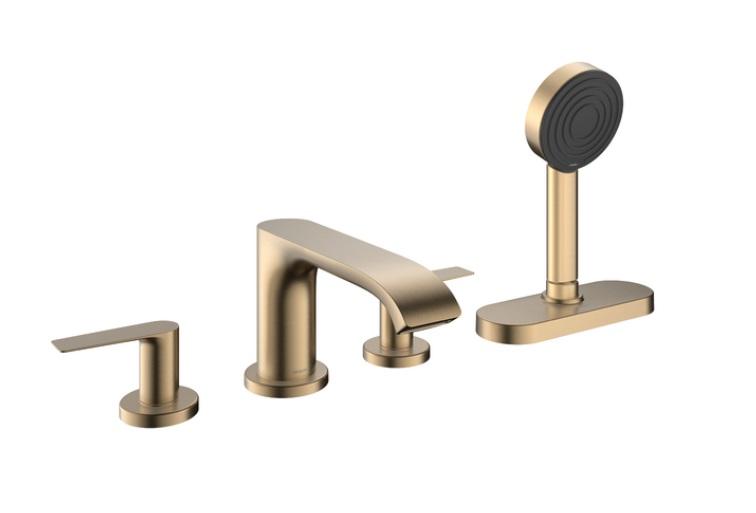 Смеситель на борт ванны Hansgrohe Vivenis с душевым гарнитуром бронза матовая 75444140