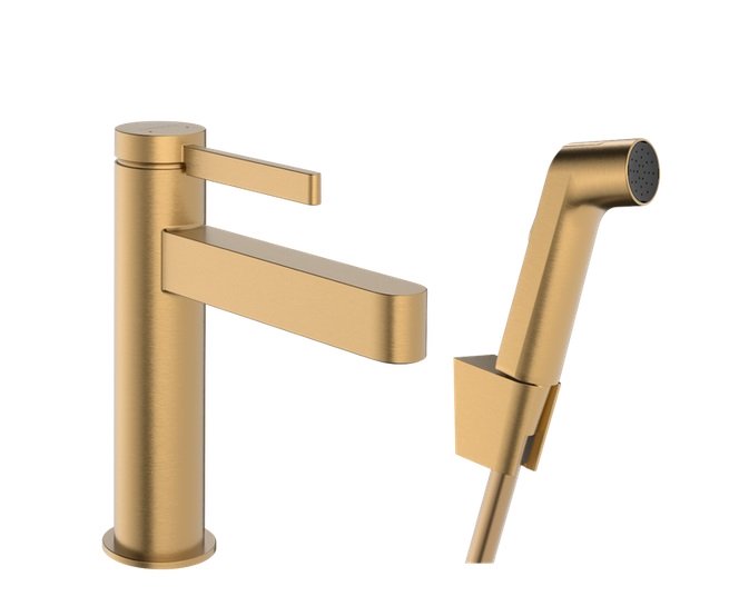 Смеситель для раковины Hansgrohe Finoris с гигиеническим душем бронза матовая 76210140