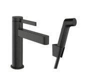 Смеситель для раковины Hansgrohe Finoris с гигиеническим душем черный матовый хром 76210340