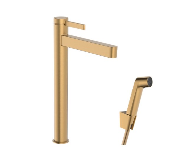 Смеситель для раковины Hansgrohe Finoris с гигиеническим душем бронза матовая 76220140