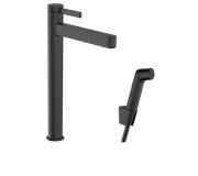 Смеситель для раковины Hansgrohe Finoris с гигиеническим душем черный матовый хром 76220340