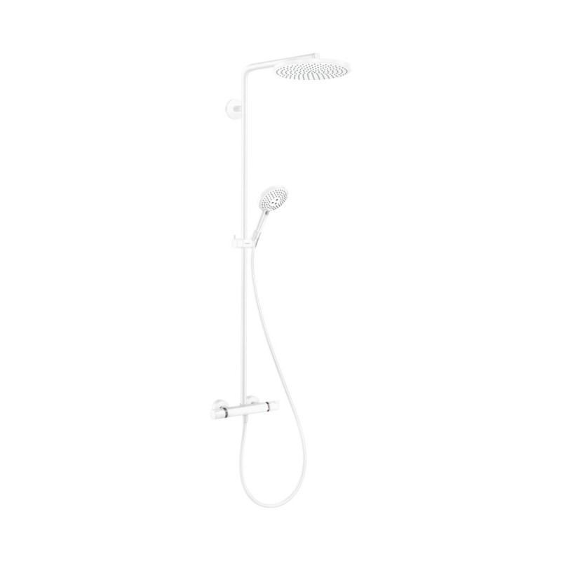 Душевая стойка Hansgrohe Raindance S 240 1jet EcoSmart+ с термостатом белый матовый 28825700