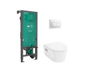 Унитаз подвесной Hansgrohe EluPura Original S 36х54 см со скрытым бачком кнопкой и сиденьем керамика белый 60302450