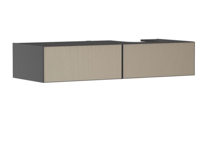 Тумба под раковину подвесная Hansgrohe Xevolos E 137х55,5 см сланцево-серый матовый/узорчатая бронза 54324390