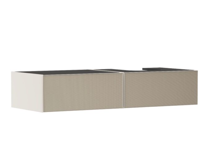 Тумба под раковину подвесная Hansgrohe Xevolos E 137х55,5 см песочно-бежевый матовый/узорчатая бронза 54323390