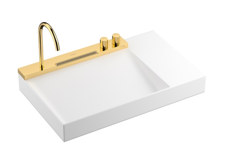 Раковина для ванной Hansgrohe Avalegra AquaUnit 78х47,5 см со смесителем полированное золото 22473990