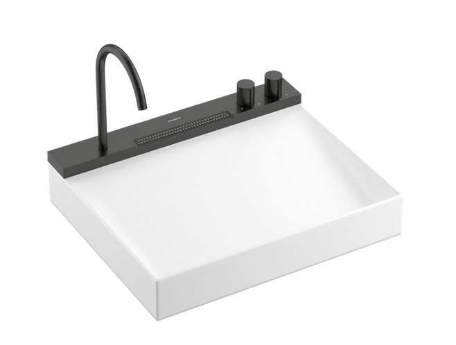 Раковина для ванной Hansgrohe Avalegra AquaUnit 58х47,5 см со смесителем черный хром брашированный 22472340