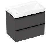 Тумба Hansgrohe Xelu Q с раковиной 80х48 см полка слева МДФ матовый серый 54378670