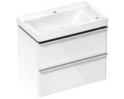 Тумба Hansgrohe Xelu Q с раковиной 80х48 см полка справа МДФ белый глянцевый 54380000