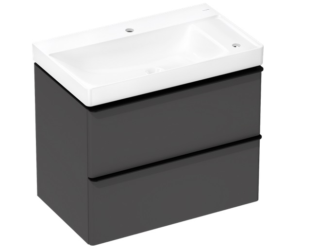 Тумба Hansgrohe Xelu Q с раковиной 80х48 см полка справа МДФ матовый серый 54381670