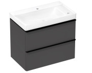 Тумба Hansgrohe Xelu Q с раковиной 80х48 см полка справа МДФ матовый серый 54381670