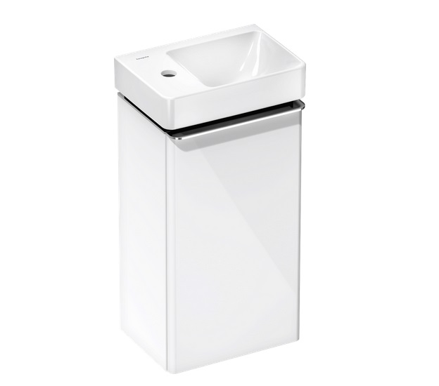 Тумба Hansgrohe Xelu Q с раковиной 36х26,5 см петли слева МДФ белый глянцевый 54362000