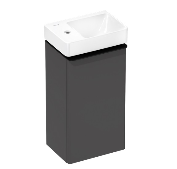 Тумба Hansgrohe Xelu Q с раковиной 36х26,5 см петли слева МДФ матовый серый 54363670