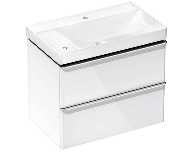 Тумба Hansgrohe Xelu Q з раковиною 80х48 см полиця зліва МДФ білий глянсовий 54377000