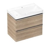 Тумба Hansgrohe Xelu Q с раковиной 80х48 см полка слева МДФ натуральный дуб 54379000