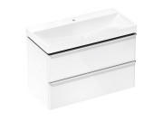 Тумба Hansgrohe Xelu Q із раковиною 100х48 см МДФ білий глянсовий 54383000