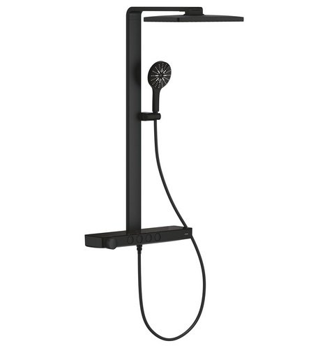 Душова стійка Grohe Rainshower Aqua Pure з термостатом фантомний чорний 100962KF00