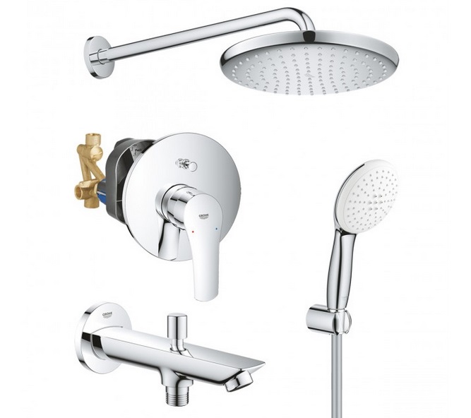 Душова система прихованого монтажу Grohe Eurosmart з верхнім душем Tempesta 250 хром UA26415SC11