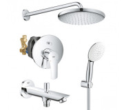 Душова система прихованого монтажу Grohe Eurosmart з верхнім душем Tempesta 250 хром UA26415SC11