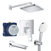 Душова система прихованого монтажу Grohe Eurocube з верхнім душем Tempesta 250 Cube хром UA26417SC0