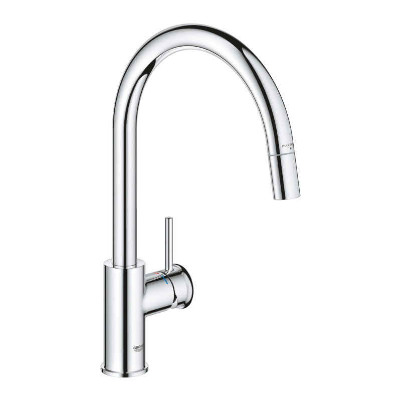 Змішувач для кухні Grohe BauClassic з висувною лійкою хром 30573000