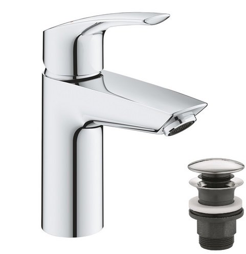 Смеситель для раковины Grohe Eurosmart S-Size с нажимным донным клапаном хром 23922003