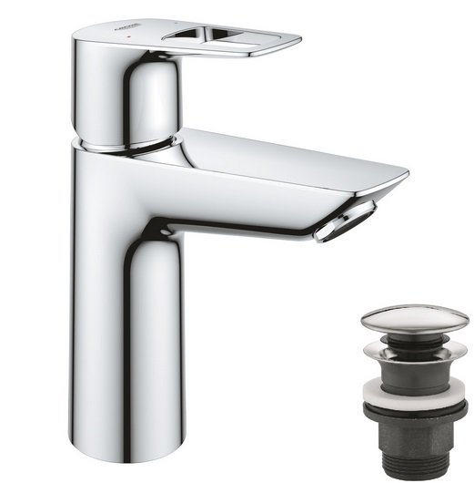 Смеситель для раковины Grohe BauLoop M-Size с нажимным донным клапаном хром 23886001