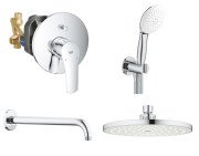 Душевая система скрытого монтажа Grohe Eurosmart с верхним душем New Tempesta Cosmopolitan 200 хром UA25183004U