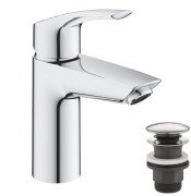 Змішувач для раковини Grohe Eurosmart S-Size з натискним донним клапаном хром 23922003