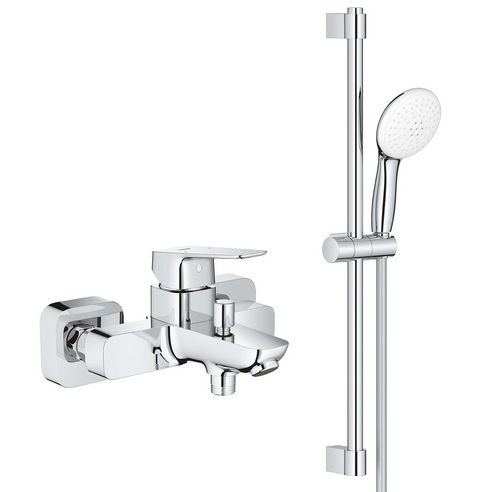 Смеситель для ванной Grohe Cubeo с душевым гарнитуром Tempesta хром BF101813TR