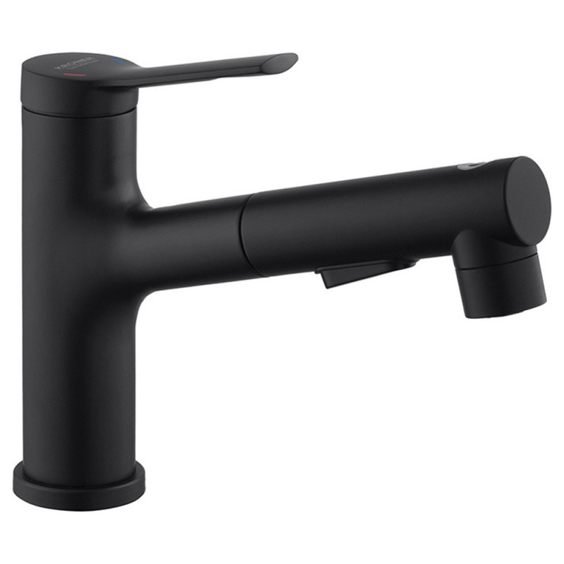 Смеситель для раковины Kroner KRP Edelstahl Klassisch-SCH030-T с выдвижной лейкой черный CV032497