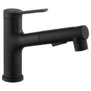 Змішувач для раковини Kroner KRP Edelstahl Klassisch-SCH030-T з висувною лійкою чорний CV032497