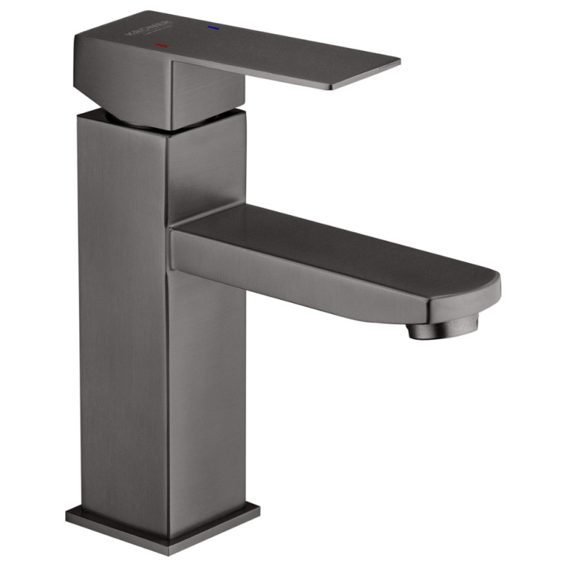 Смеситель для раковины Kroner KRP Edelstahl Kubus-PVD010 однорычажный графит CV035909