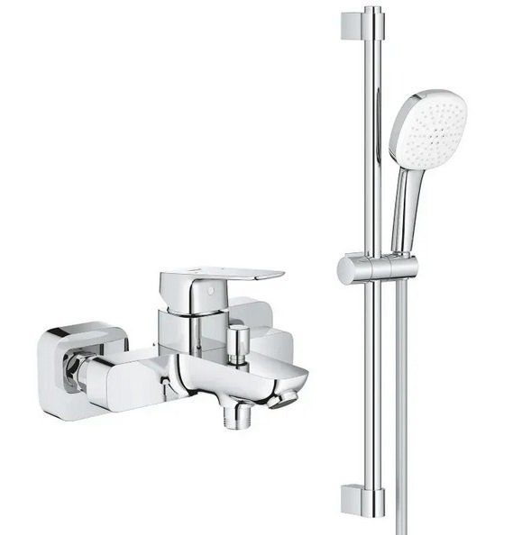 Смеситель для ванной Grohe Cubeo с душевым гарнитуром хром BF101813TC