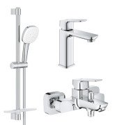 Комплект смесителей для ванной Grohe Cubeo 3 в 1 с душевым набором хром UA125246M