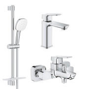 Комплект змішувачів для ванної Grohe Cubeo 3 в 1 з душовим набором хром UA125246M