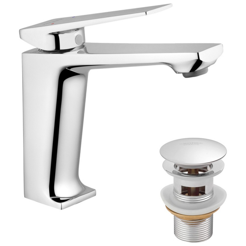 Змішувач для раковини Kroner KRP Ersel-C0111BV з донним клапаном хром CV035468