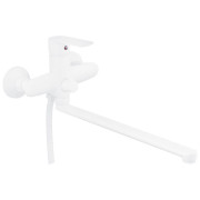 Смеситель для ванной Kroner KRM Fulda-W070 с душевым гарнитуром белый CV018081