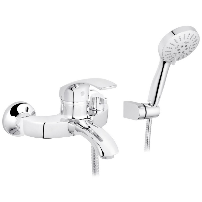 Змішувач для ванної кімнати Kroner KRP Konstante-C060 з душовим гарнітуром хром CV023589