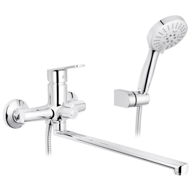 Смеситель для ванной Kroner KRP Brocken-C070 с душевым гарнитуром хром CV023598