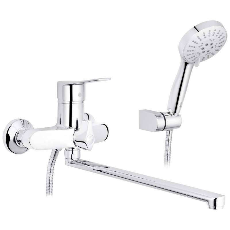 Смеситель для ванной Kroner KRP Enzo-C070 с душевым гарнитуром хром CV023615