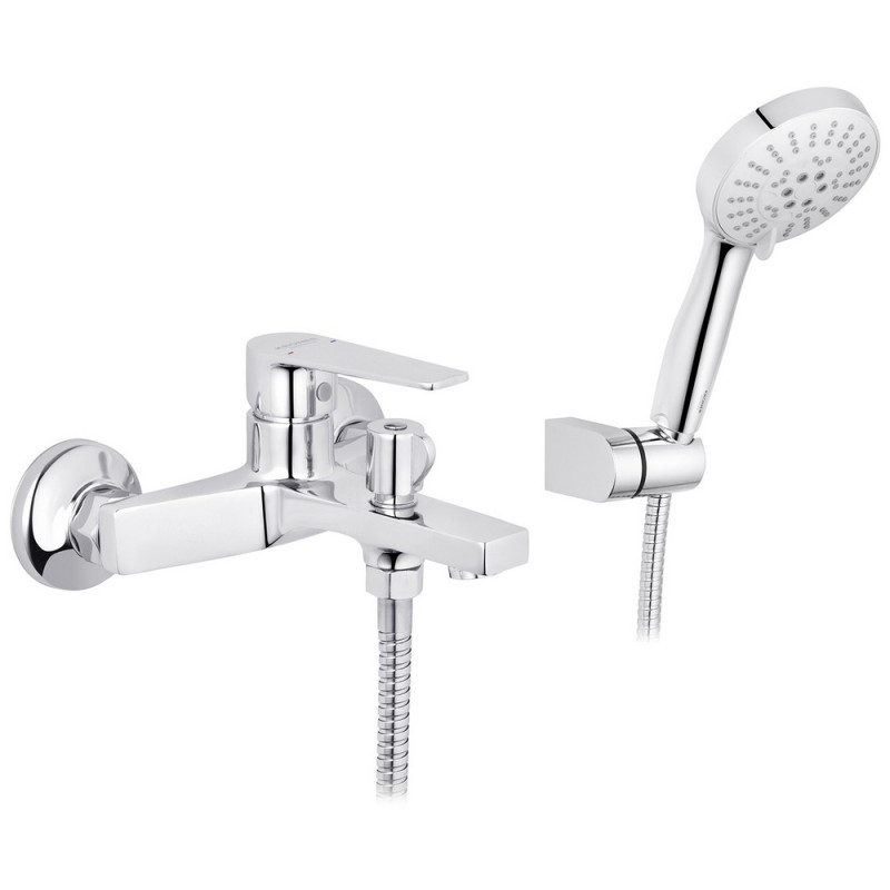 Смеситель для ванной Kroner KRP Eifel-C060 с душевым гарнитуром хром CV023607