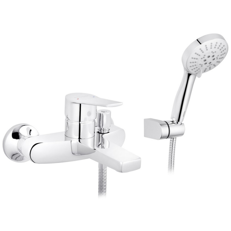 Смеситель для ванной Kroner KRP Enzo-C060 с душевым гарнитуром хром CV023606