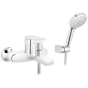 Смеситель для ванной Kroner KRP Enzo-C060 с душевым гарнитуром хром CV023606