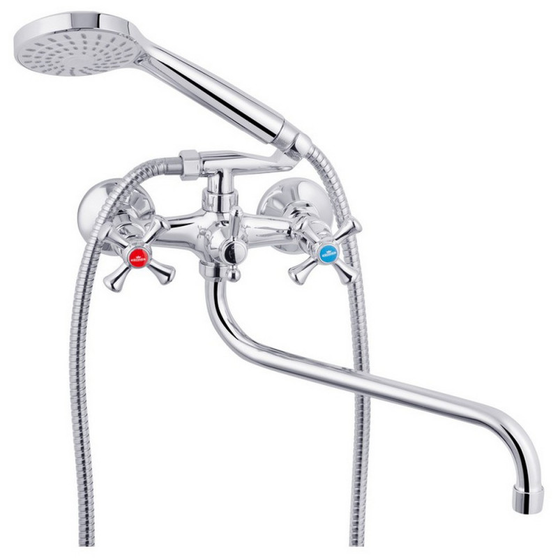 Смеситель для ванной Kroner KRM Rhein-C073 с душевым гарнитуром хром CV023571