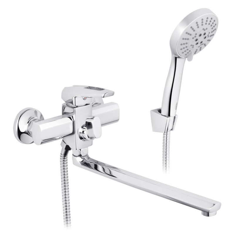 Змішувач для ванної кімнати Kroner KRM Kante-C070 з душовим гарнітуром хром CV023580