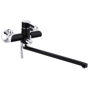 Змішувач для ванної кімнати Kroner KRP Essen-SCH070 з душовим гарнітуром хром/чорний CV024330