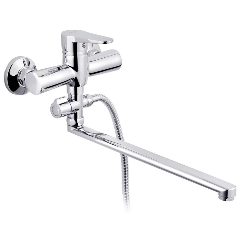 Смеситель для ванной Kroner KRM Elbe-C072 с душевым гарнитуром хром CV029680