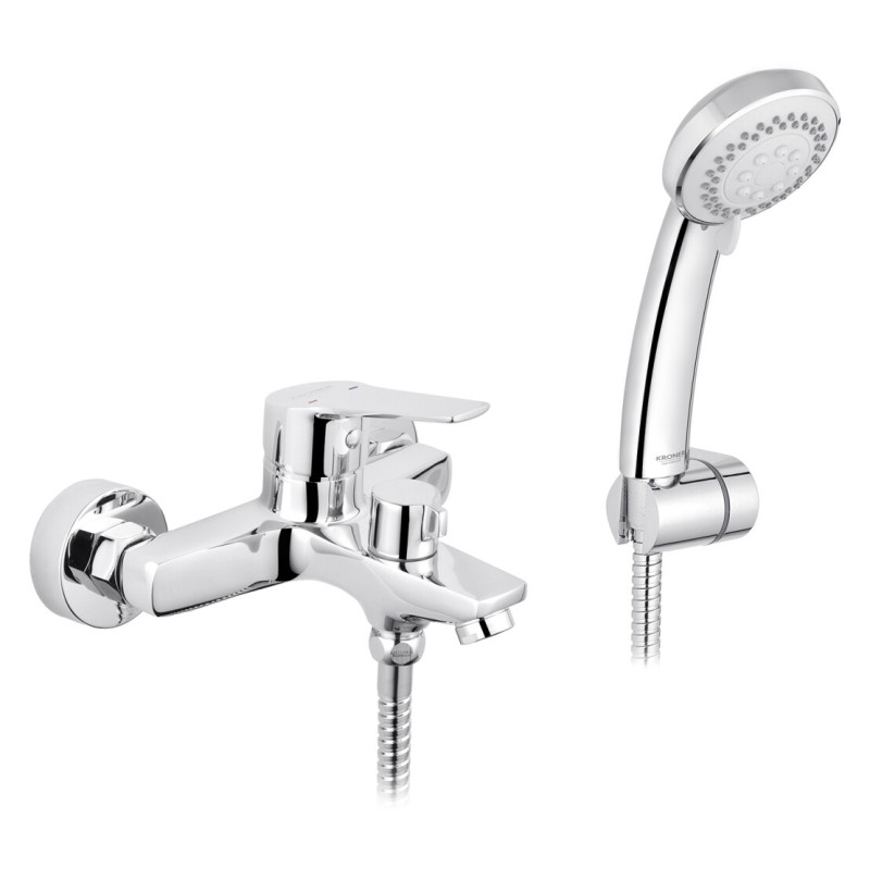 Смеситель для ванной Kroner KRP Hagen-C06 с душевым гарнитуром хром CV032255