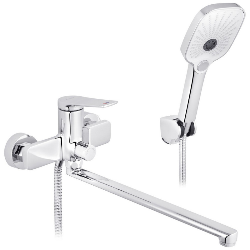 Смеситель для ванной Kroner KRP Makon-C070 с душевым гарнитуром хром CV033862